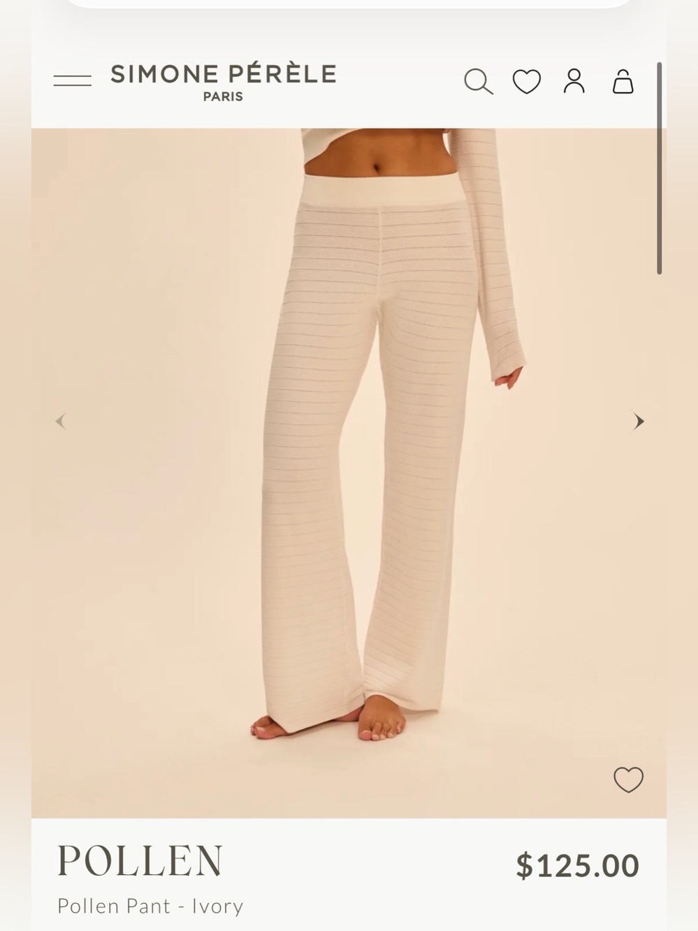 Simone Perele Pollen Pant in Ivory NWT